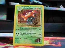 Erika’s Gloom Gym Heroes LP Pokemon Card WOTC Vintage Grass Kanto - Image 1
