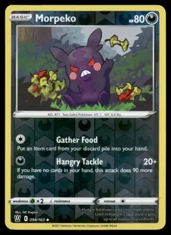 Morpeko 098/163 Uncommon Battle Styles Pokemon Reverse Holo NM/M - Image 1