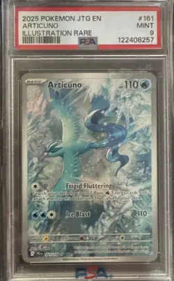 2025 POKEMON JTG EN-JOURNEY TOGETHER ILLUSTRATION RARE #161 ARTICUNO PSA 9 - Image 1