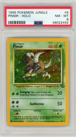 1999 POKEMON JUNGLE #9 PINSIR-HOLO PSA 8 - Image 1