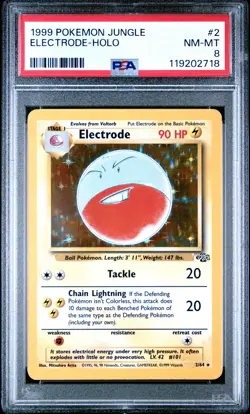 1999 Pokemon Jungle Electrode Holo #2 Unlimited PSA 8 WOTC Vintage - Image 1