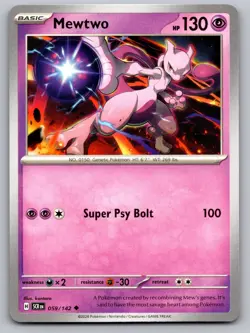 Mewtwo 59/142 Uncommon Stellar Crown Pokemon Near Mint - Image 1
