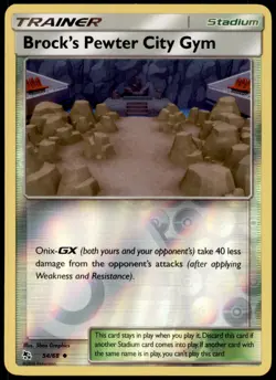 Brock's Pewter City Gym 54/68 Uncommon Hidden Fates Pokemon Reverse Holo NM - Image 1