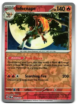 Infernape 033/167 - 🌊 Twilight Masquerade Rare Pokemon TCG Reverse Holo 🖤 - LP - Image 1