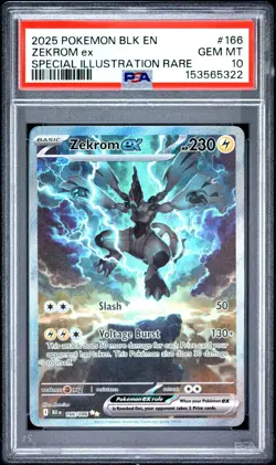 2025 POKEMON BLK EN-BLACK BOLT SPECIAL ILLUSTRATION RARE #166 ZEKROM EX PSA 10 - Image 1