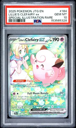 2025 POKEMON JTG EN-JOURNEY TOGETHER #184 LILLIE'S CLEFAIRY EX PSA 10 - Image 1
