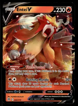 ENTEI V - 022/172 Holo Rare V Brilliant Stars Pokemon NM - Image 1