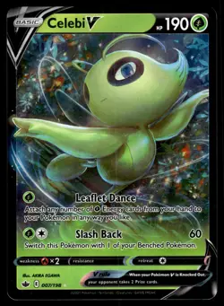 CELEBI V - 007/198 Holo V Rare Chilling Reign Pokemon NM - Image 1