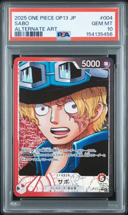 2025 ONE PIECE JAPANESE OP13-CARRYING ON HIS WILL ALTERNATE ART #004 SABO PSA 10 - Image 1