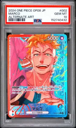 2024 ONE PIECE JAPANESE OP08-TWO LEGENDS ALTERNATE ART #002 MARCO PSA 10 - Image 1