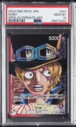 2023 ONE PIECE JAPANESE OP05-AWAKENING OF THE NEW ERA ALTERNATE ART SABO PSA 10 - Image 1