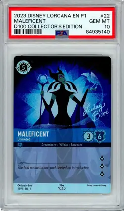 Maleficent PSA 10 Disney Lorcana D100 Collector’s Edition #22 - Image 1