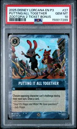 2025 DISNEY LORCANA EN P3-PROMO #27 PUTTING IT ALL TOGETHER PSA 10 - Image 1