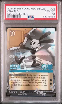 2024 DISNEY LORCANA EN D23-D23 EXPO PROMO #06 OSWALD - THE LUCKY RABBIT PSA 10 - Image 1