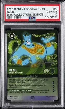 2023 DISNEY LORCANA EN P1-PROMO #20 GENIE - POWERS UNLEASHED PSA 10 - Image 1