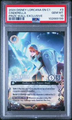 DISNEY LORCANA EN C1-LORCANA CHALLENGE PROMO #3 CINDERELLA - STOUTHEARTED PSA 10 - Image 1