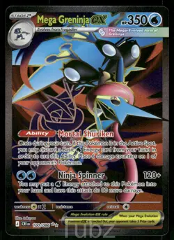 Mega Greninja ex 100/086 Ultra Rare ME04: Chaos Rising Pokemon Near Mint - Image 1