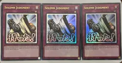 Yugioh! 3x Solemn Judgment 1st Edition Ultra Rare RA05-EN124 NM - Image 1