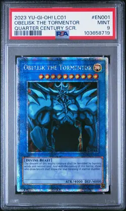 2023 QUARTER CENTURY SECRET RARE #EN001 OBELISK THE TORMENTOR PSA 9 - Image 1