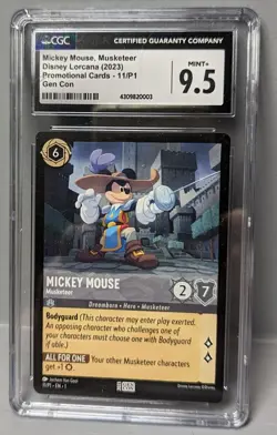 CGC 9.5 Mickey Mouse Musketeer Gen Con Promo 11/P1 2023 Disney Lorcana Gencon - Image 1