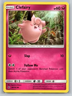 Clefairy 88/145 Guardians Rising Fairy Type Basic Pokemon TCG Collectible Card - Image 1