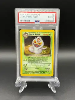 PSA 6 Dark Arbok #2 Holo Team Rocket Swirl WOTC Vintage Pokemon 02/82 - Image 1