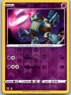 Golett 076/189 Near Mint SWSH03: Darkness Ablaze Pokemon Shipnow - Image 1