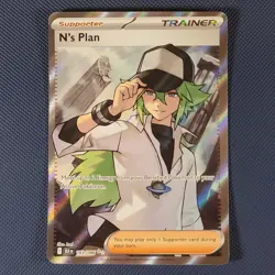 N's Plan 163/086 - Black Bolt - Ultra Rare Holo Pokemon Card - NM - Image 1