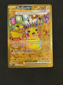 Pokemon TCG | Surging Sparks | Pikachu EX 247/191 Gold Hyper Rare - Image 1