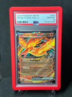 Pokemon Team Rocket's Moltres ex 031/182 Destined Rivals Holo PSA 10 w/ Guard - Image 1