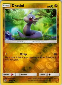 Dratini 34/70 Common Dragon Majesty Pokemon Reverse Holo Lightly Played - Image 1