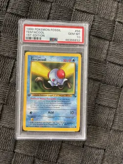 1999 Pokemon Fossil Tentacool #56 1st Edition - PSA 10 - Image 1