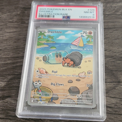 Pokemon TCG Dwebble PSA 8 2025 SV Black Bolt 129/086 Illustration Rare Holo EN - Image 1