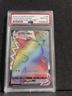 2020 POKEMON SWORD & SHIELD VIVID VOLTAGE SECRET FULL ART/PIKACHU VMAX PSA 10 - Image 1