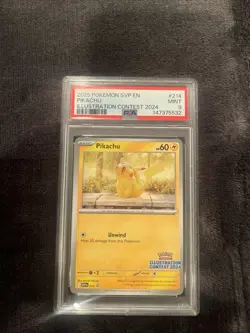 Pikachu Pokemon Svp En-Sv Black Star Promo 214 NM PSA 9 - Image 1