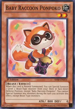 Baby Raccoon Ponpoko - SHSP-EN014 - Common - 1st Edition - Lightly Played - Image 1