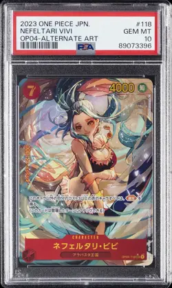2023 ONE PIECE JAPANESE OP04-KINGDOMS OF INTRIGUE #118 NEFELTARI VIVI PSA 10 - Image 1
