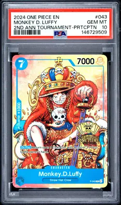 2024 ONE PIECE PROMOS #043 MONKEY D. LUFFY PSA 10 - Image 1