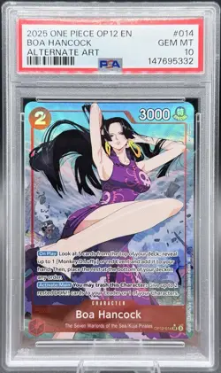 PSA 10 Boa Hancock Alt Art OP12-014 Legacy of the Master English Foil SR - Image 1