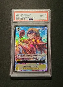 💎 PSA 10 One Piece Monkey D. Luffy Illustration Box Vol 3 Op07-109 2025 - Image 1
