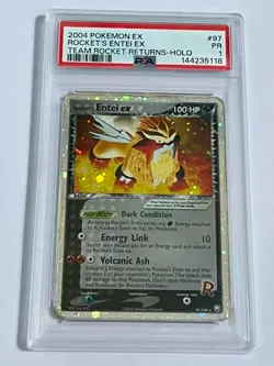 Rocket's Entei EX 97/109 - Team Rocket Returns - PSA 1 English Pokemon Card 2004 - Image 1