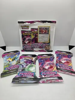 Pokemon Fusion Strike 3-Pack Blister Sealed And 4 Booster Packs Sealed - Image 1