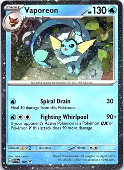 Vaporeon - (Cosmos Holo) Holo Promo SV: Scarlet & Violet Promo Cards 168 NM - Image 1