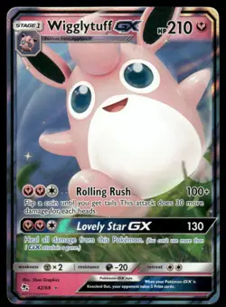 Pokemon Cards Wigglytuff GX 42/68 Hidden Fates Holo GX Rare NM - Image 1