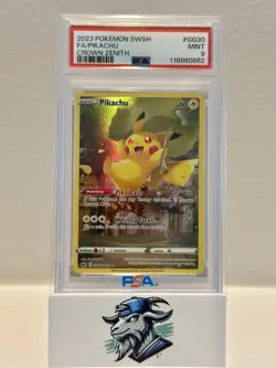 2023 Pokemon Crown Zenith Pikachu Full Art GG30 PSA 9 MINT SWSH - Image 1