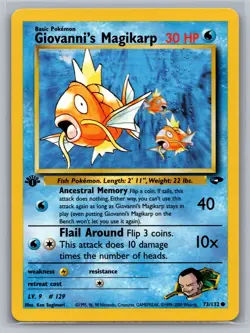 Giovanni's Magikarp Gym Challenge #073/132 1st Edition Pokemon Card - Image 1