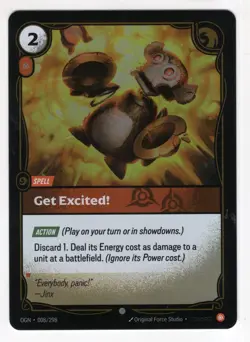 Riftbound League Of Legends Origins Foil Card OGN 008 Get Excited - Image 1