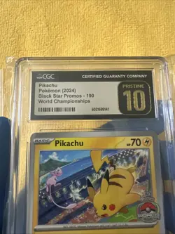 Pikachu 190 Black Star Promo CGC 10 (Gem Mint) - World Championships - Pokemon - Image 3