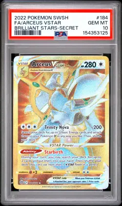 Pokemon Brilliant Stars Arceus VSTAR 184 PSA 10 - Image 1