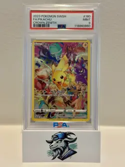 2023 Pokemon Crown Zenith Pikachu Full Art #160 PSA 9 MINT SWSH - Image 1